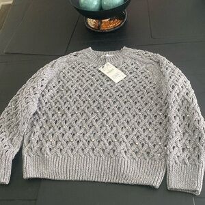 NWT ZARA faux Diamond sparkle knit sweater